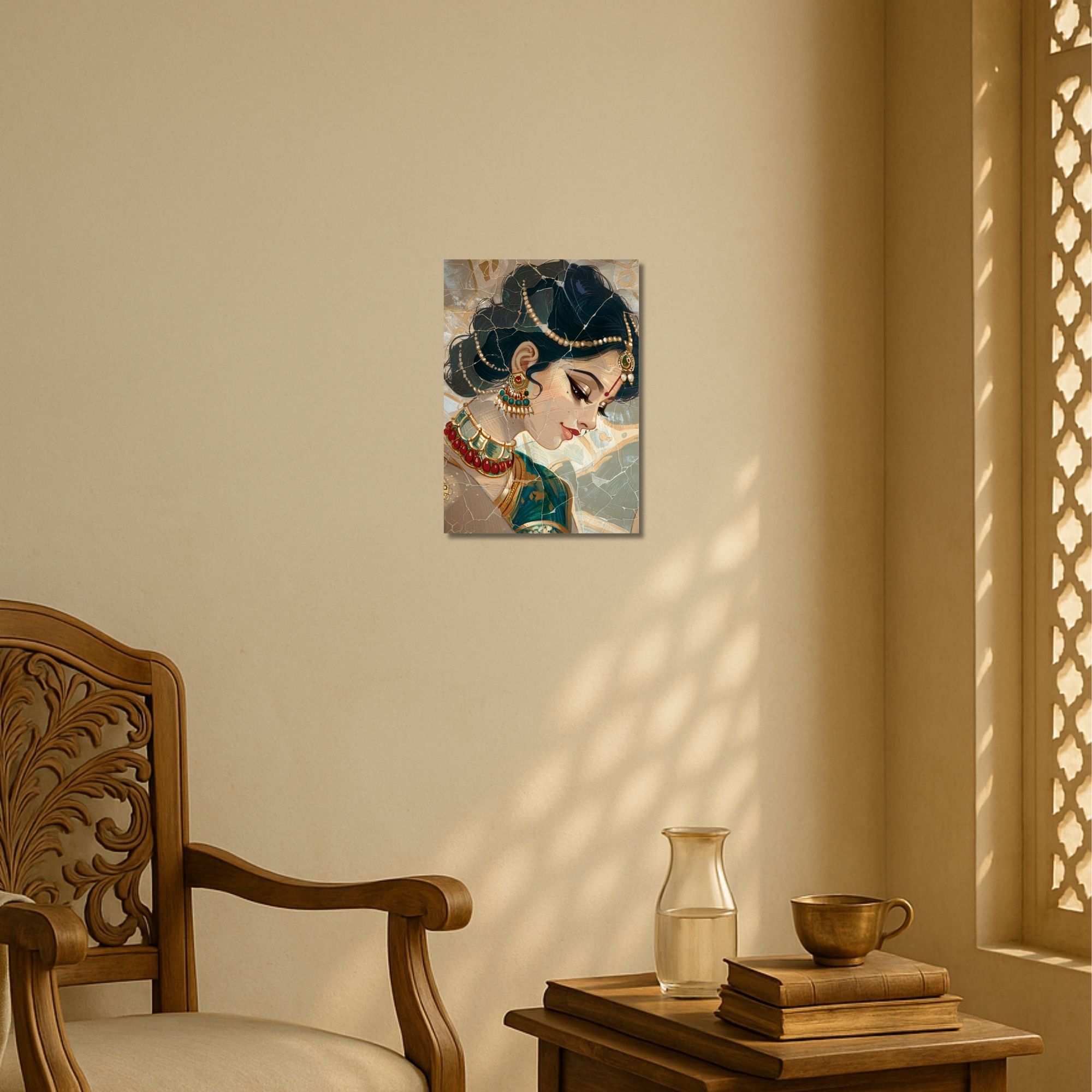 Traditional Indian Woman Portrait Poster A4 | Cultural Wall Art image 2