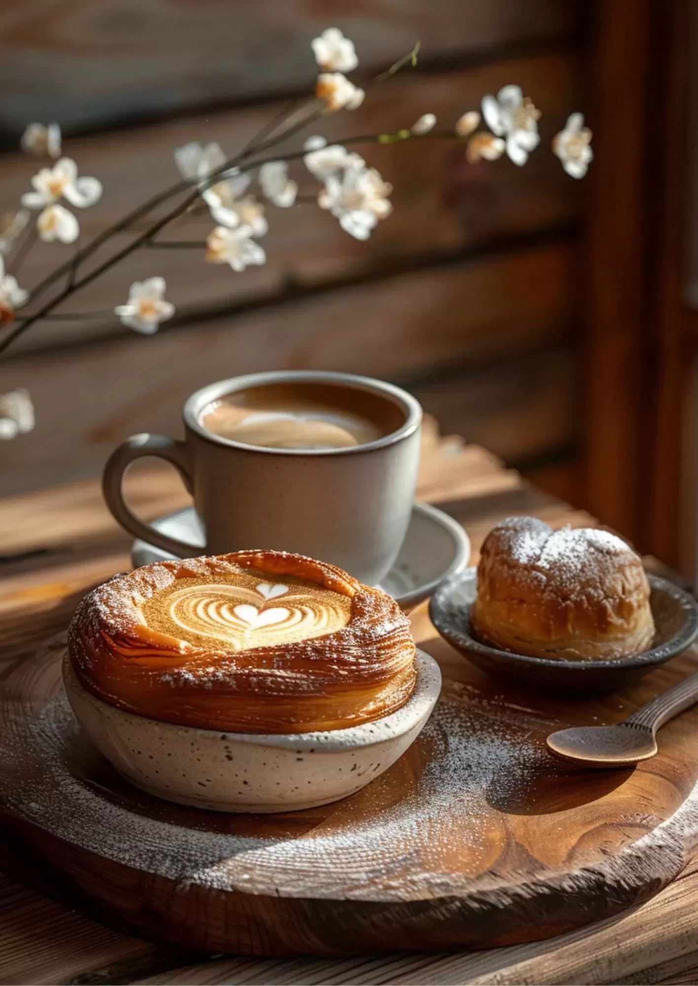 Café Vibes A4 Poster Collection – Warm Coffee & Pastry Photography Art - Warm Pastry Morning – Rustic Coffee A4 Poster