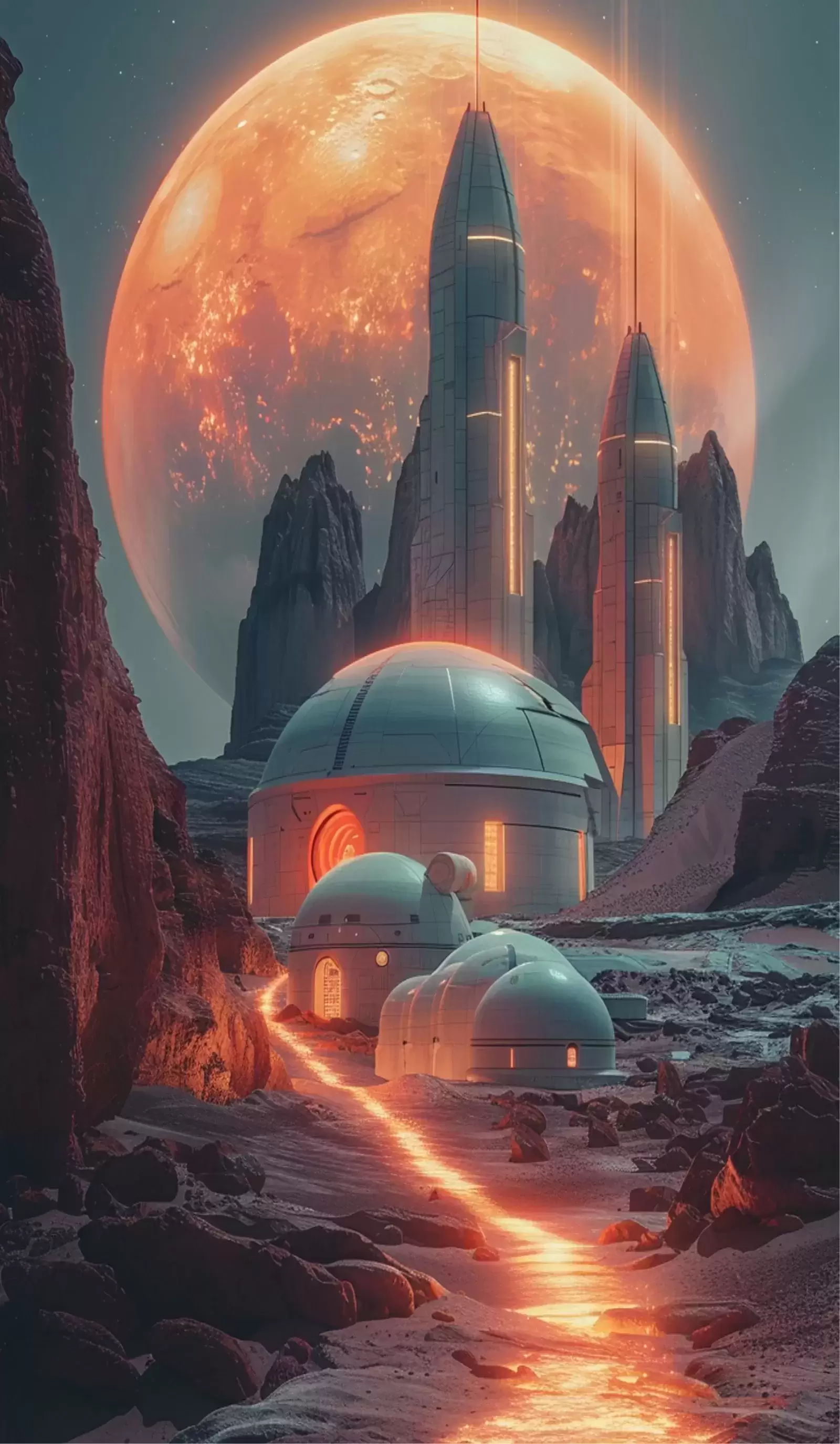 Cosmic Galaxy A4 Wall Art – Space, Astronaut & Planet Posters for Room Decor - Futuristic Mars Colony – Sci-Fi Landscape A4 Poster