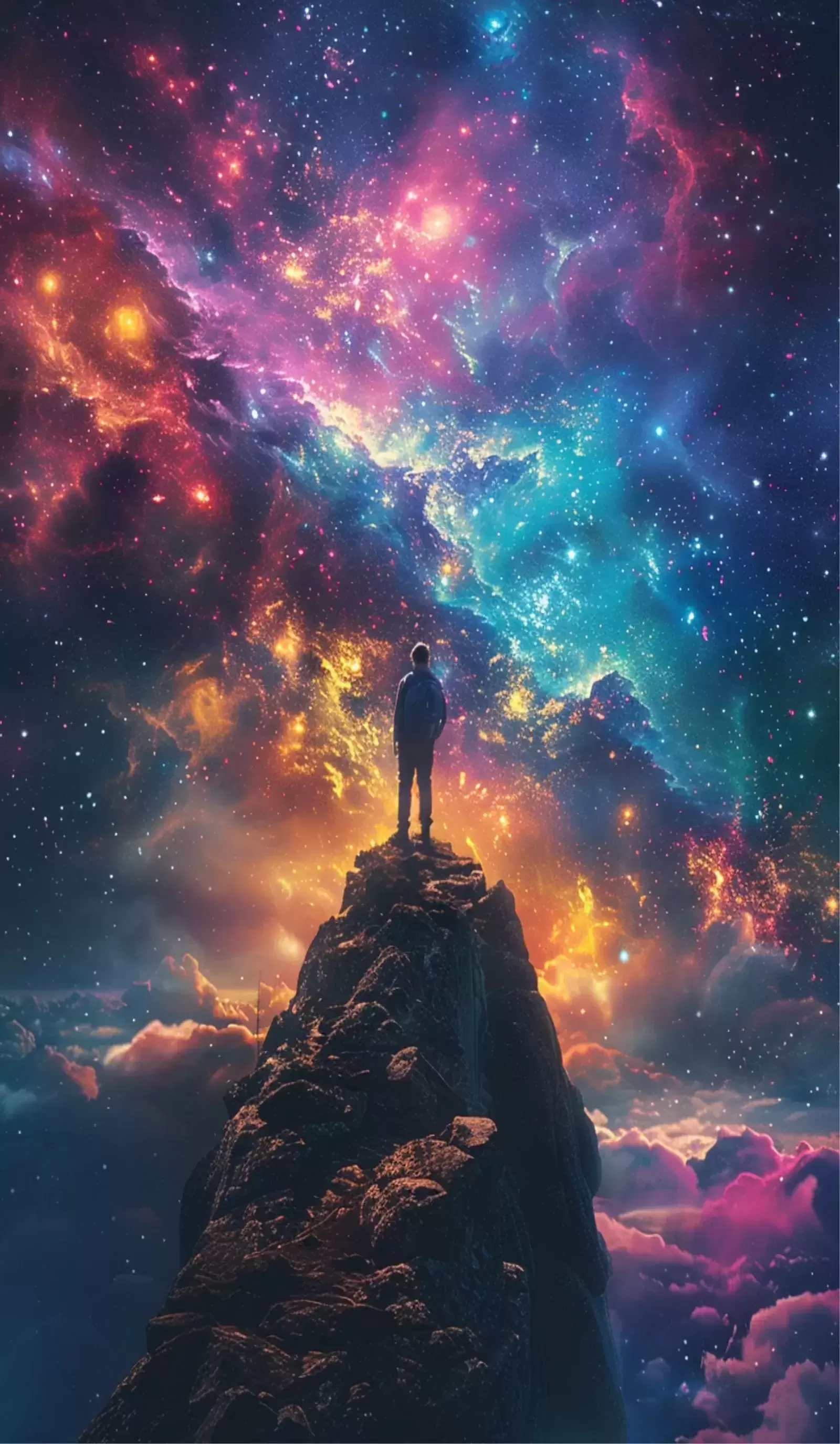 Cosmic Galaxy A4 Wall Art – Space, Astronaut & Planet Posters for Room Decor - Lone Explorer & Nebula Sky – Inspirational Galaxy A4 Poster