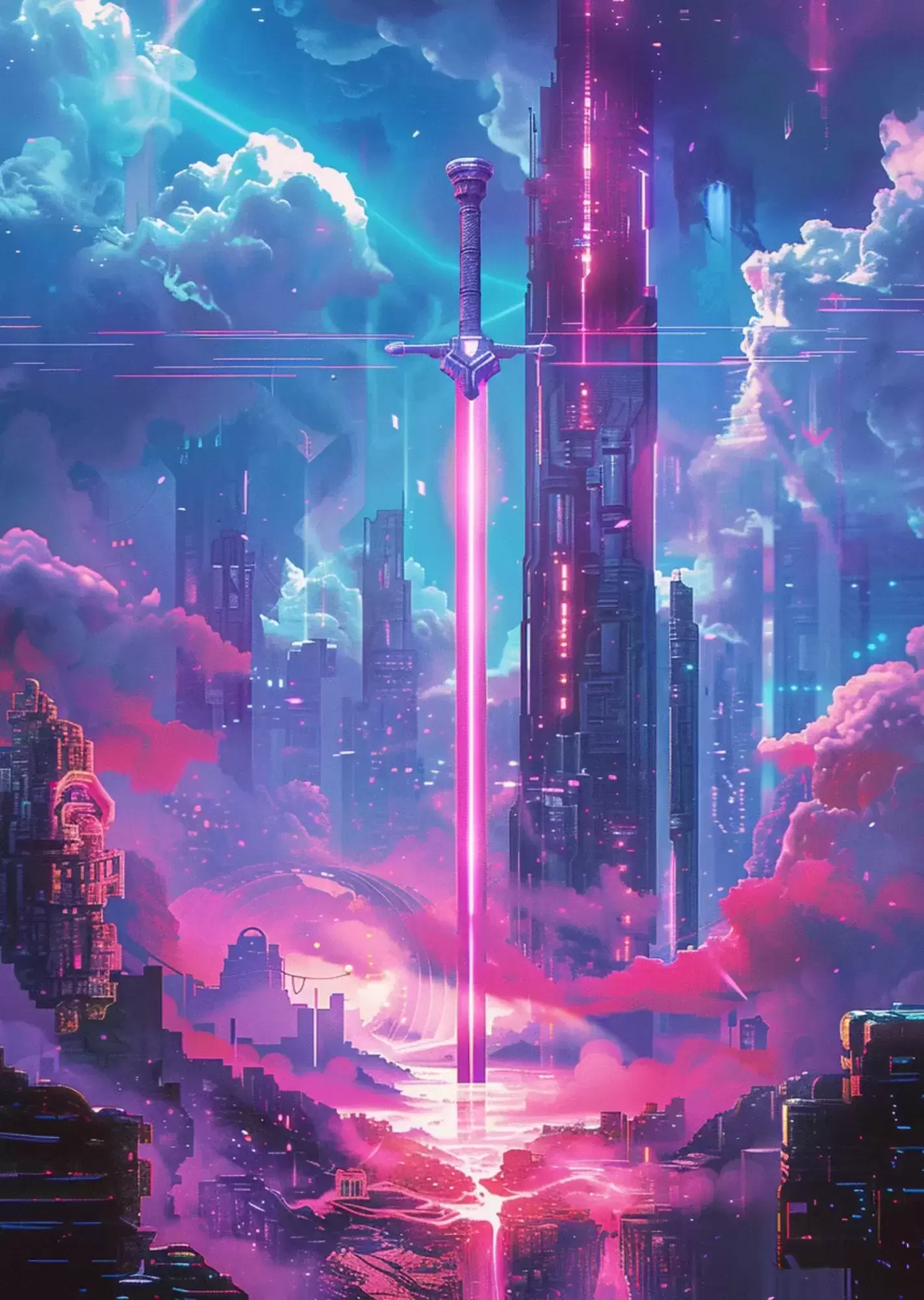 Cyber Neon Gaming Aesthetic Poster Collection | Futuristic A4 Wall Art for Gaming Rooms - cyber-neon-gamiNeon Cyber Sword Sci-Fi Poster A4 | Futuristic City Illustrationng-aesthetic-poster-collection-futuristic-a4-wall-art-for-gaming-rooms_1764134439_c2cdsx