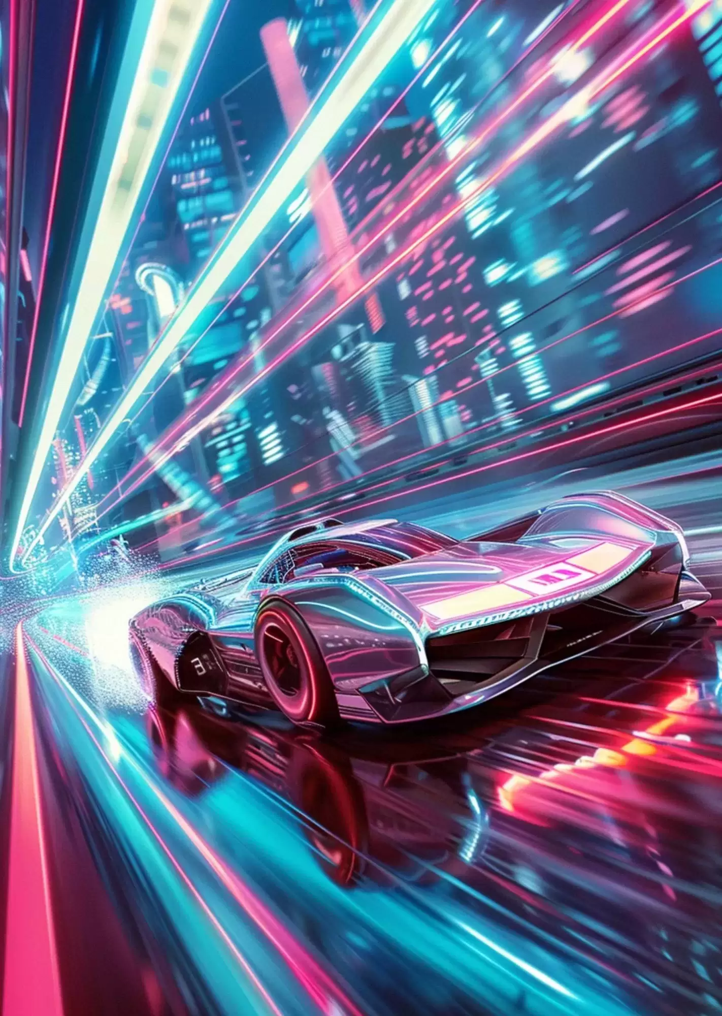 Cyber Neon Gaming Aesthetic Poster Collection | Futuristic A4 Wall Art for Gaming Rooms - Cyberpunk Speed Racer Poster A4 | Neon Future Racing Artwork