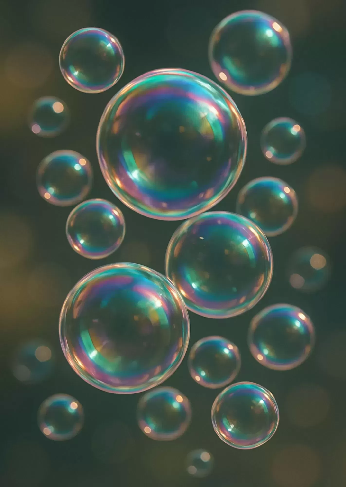Vibrant Multicolor Aesthetic Wall Art | A4 Size | Modern Colourful Decorative Posters - Rainbow Light Bubbles Poster A4 | Dreamy Multicolor Aesthetic Art