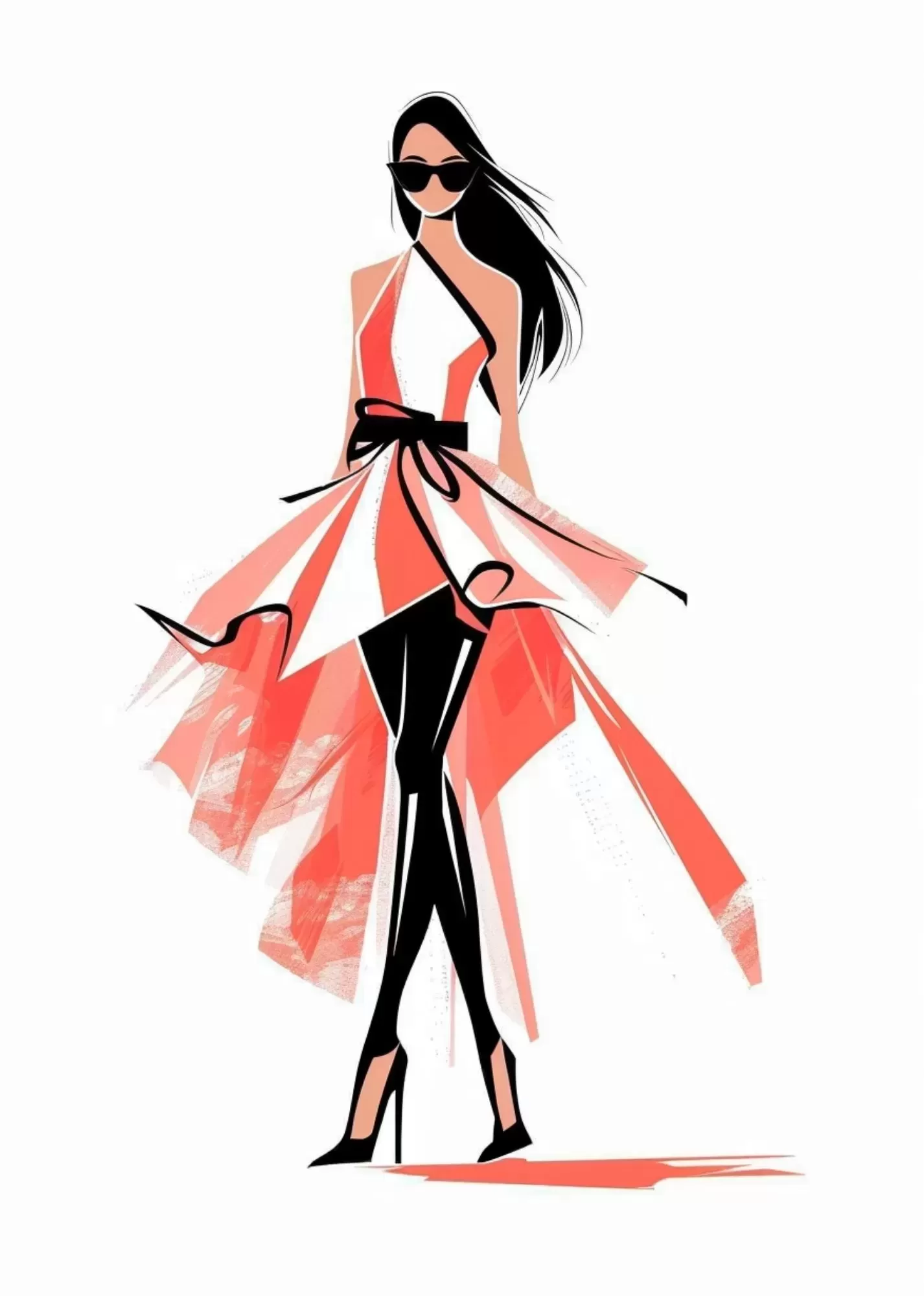 Aesthetic Cat & Butterfly Minimal Poster - Fashion Girl Illustration Modern Poster