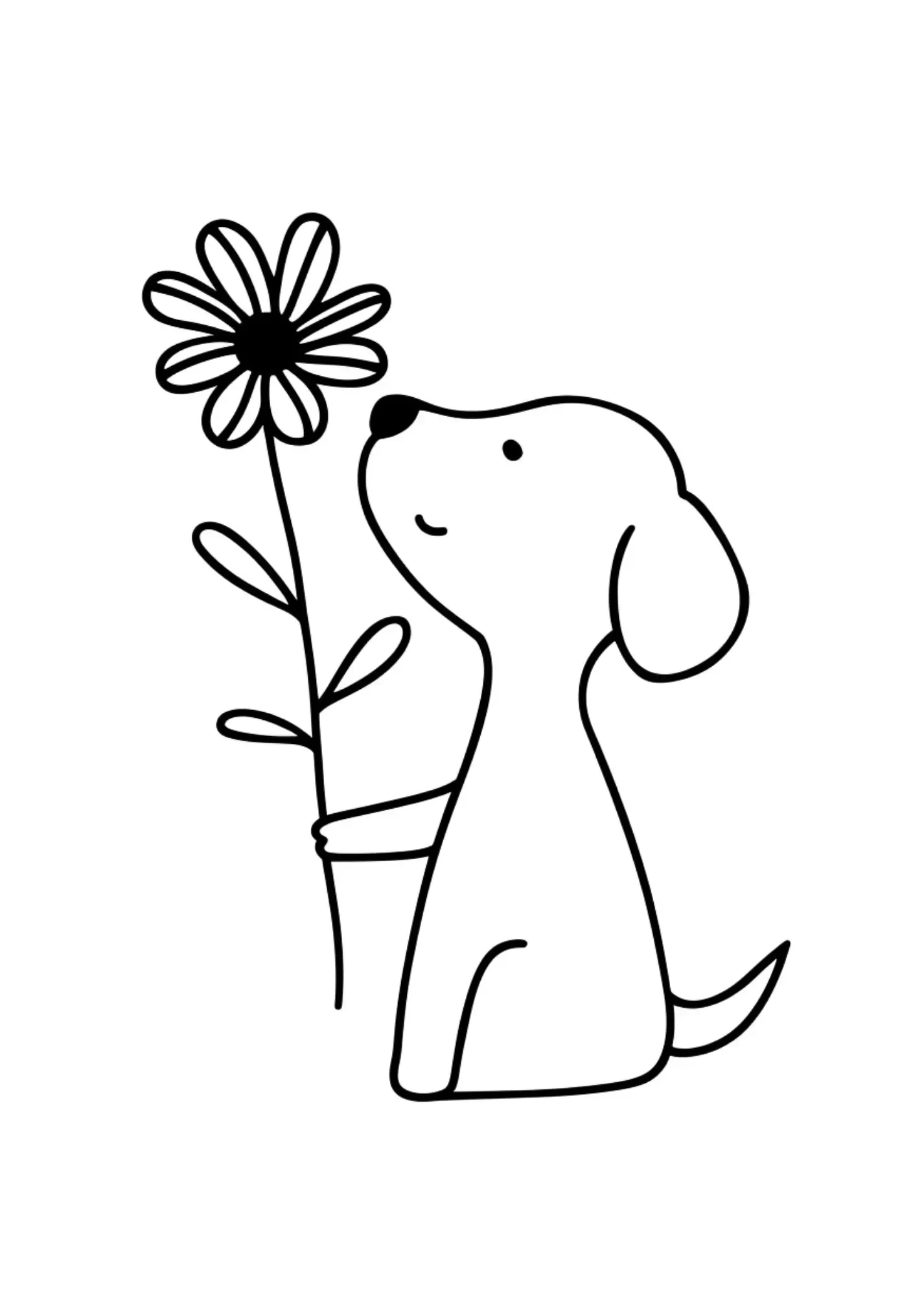 Aesthetic Cat & Butterfly Minimal Poster - Minimal Line Art Dog & Flower Poster
