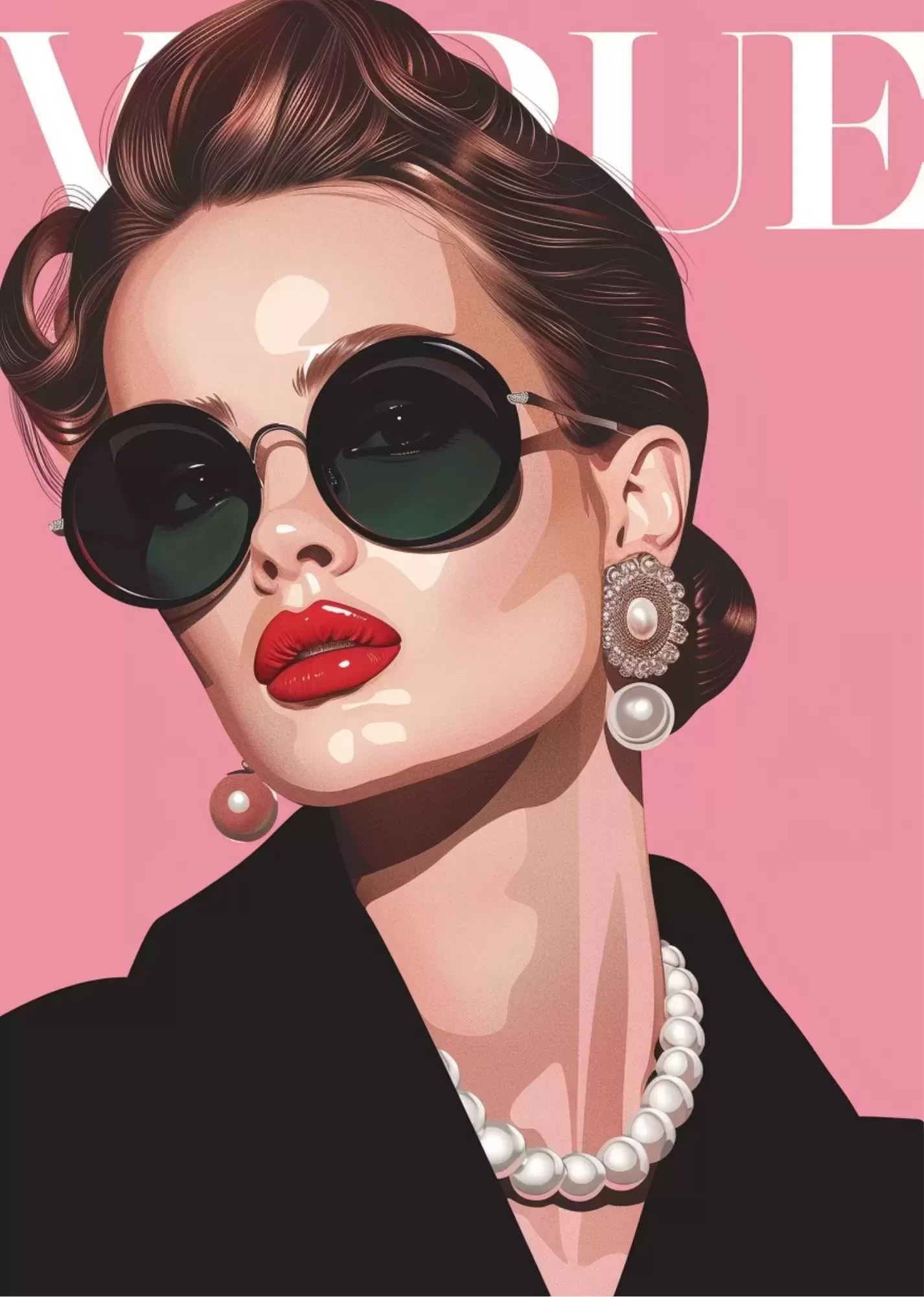 Aesthetic Cat & Butterfly Minimal Poster - Vogue Style Fashion Portrait Poster