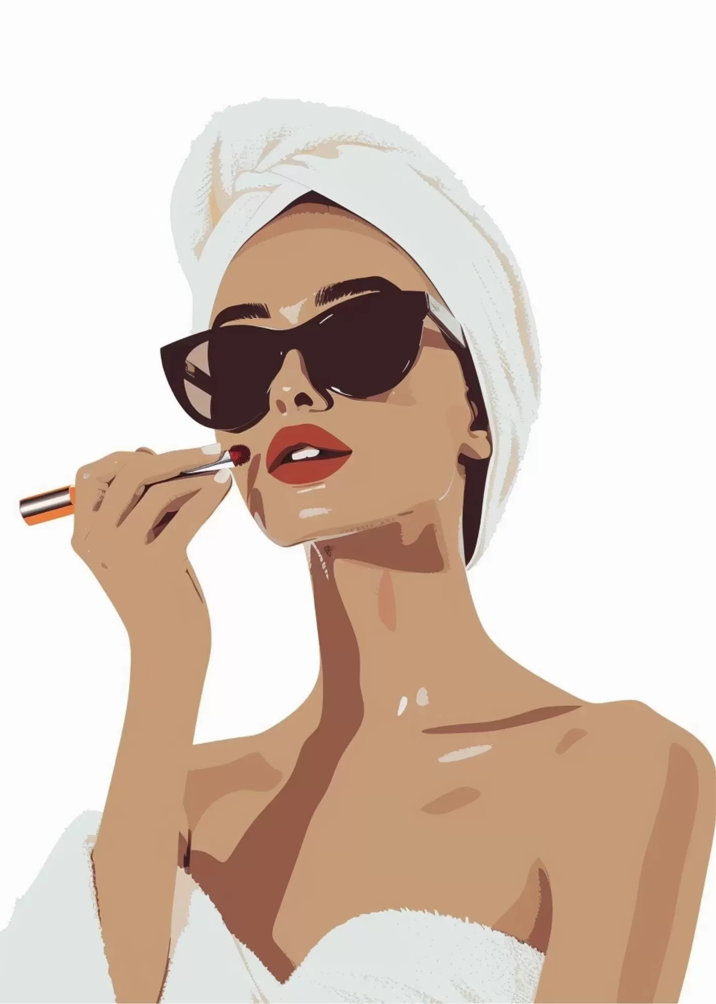 Coffee & Confidence – Fashion Aesthetic Poster - Self-Care Chic – Modern Beauty Illustration Poster
