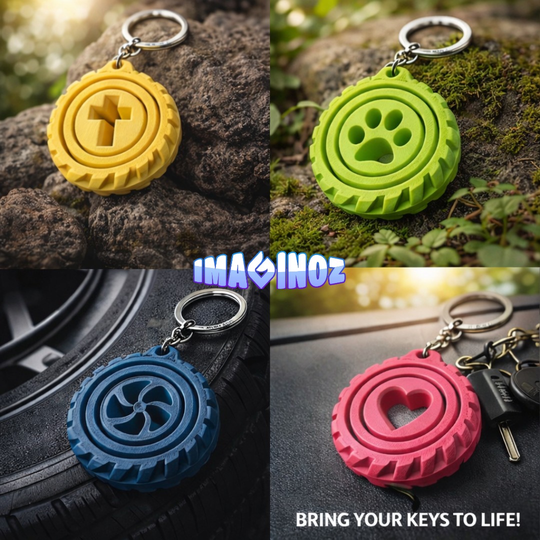 Dog Paw Tire Keychain image 3
