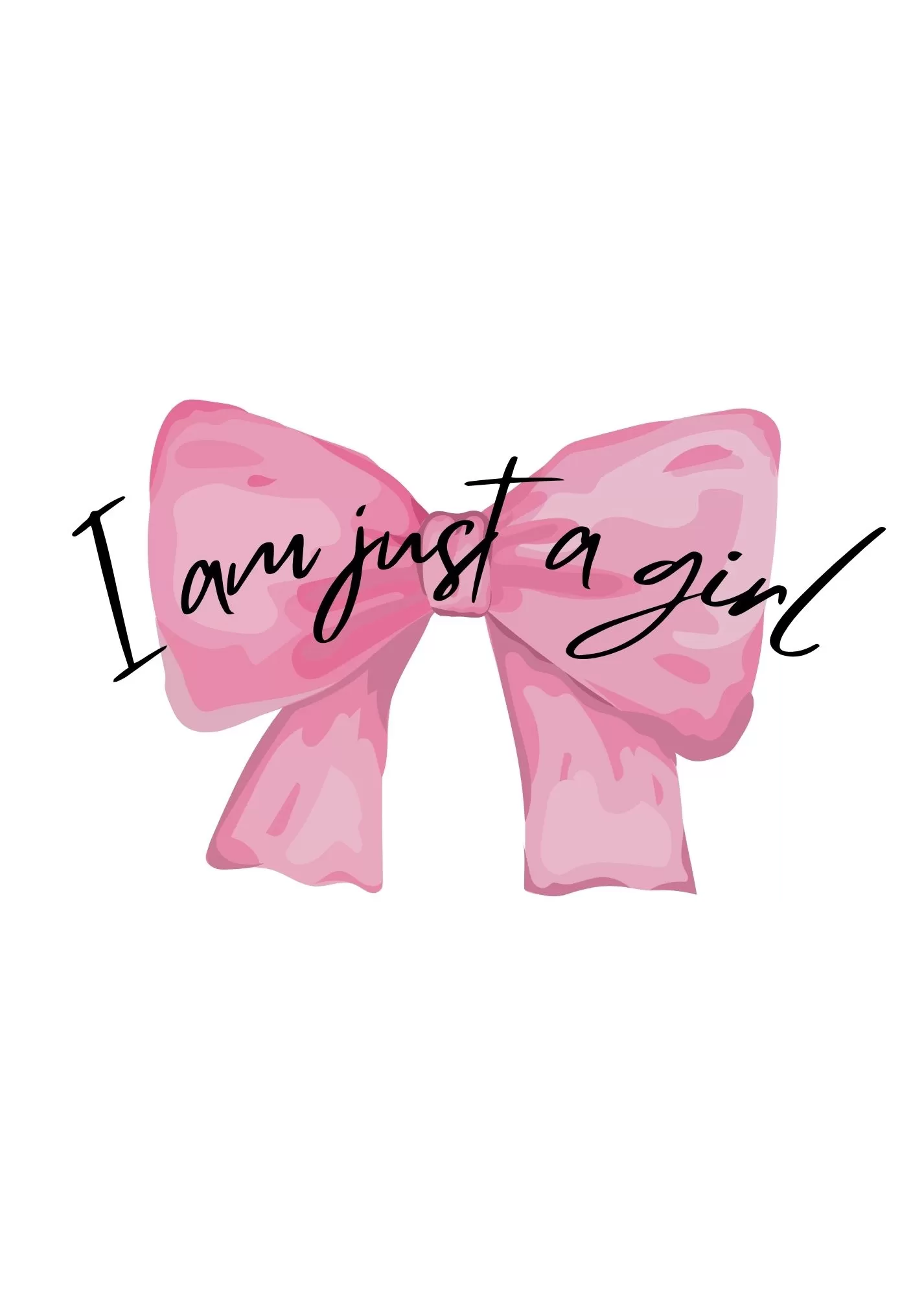 I Am Just a Girl Pink Bow Aesthetic Poster