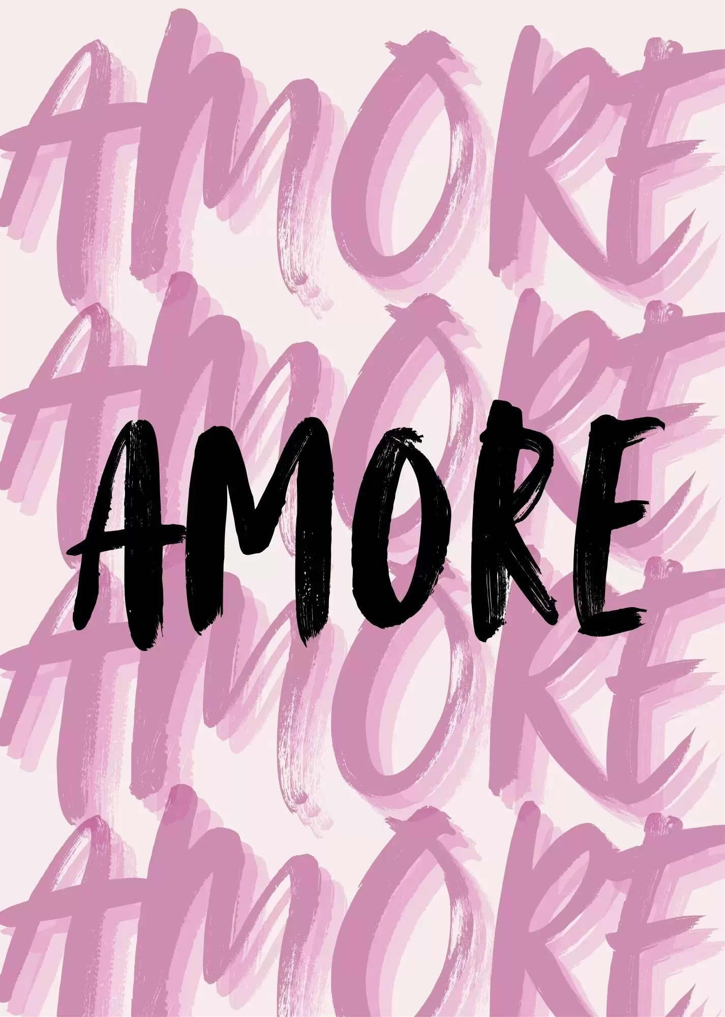 I Am Just a Girl Pink Bow Aesthetic Poster - “Amore” Hand-Painted Brush Typography Poster