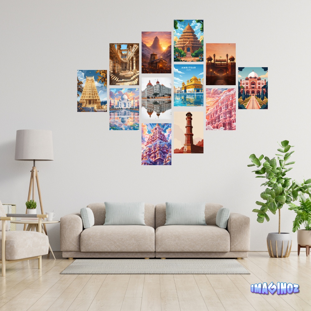 Imaginoz Indian Monuments Wall Art Poster Set (Pack of 12) – Heritage & Travel Prints image 2