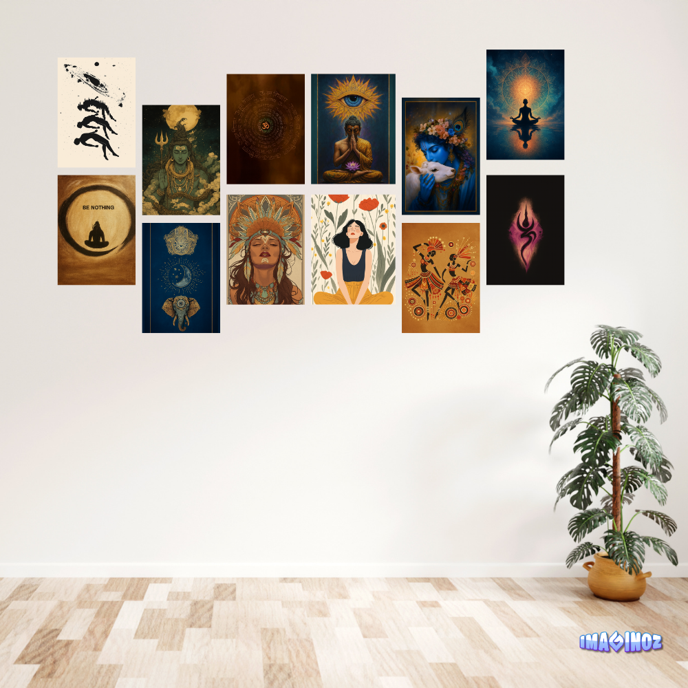 Imaginoz Spiritual Wall Art Poster Set (Pack of 12) – Premium Divine & Meditation Prints image 2