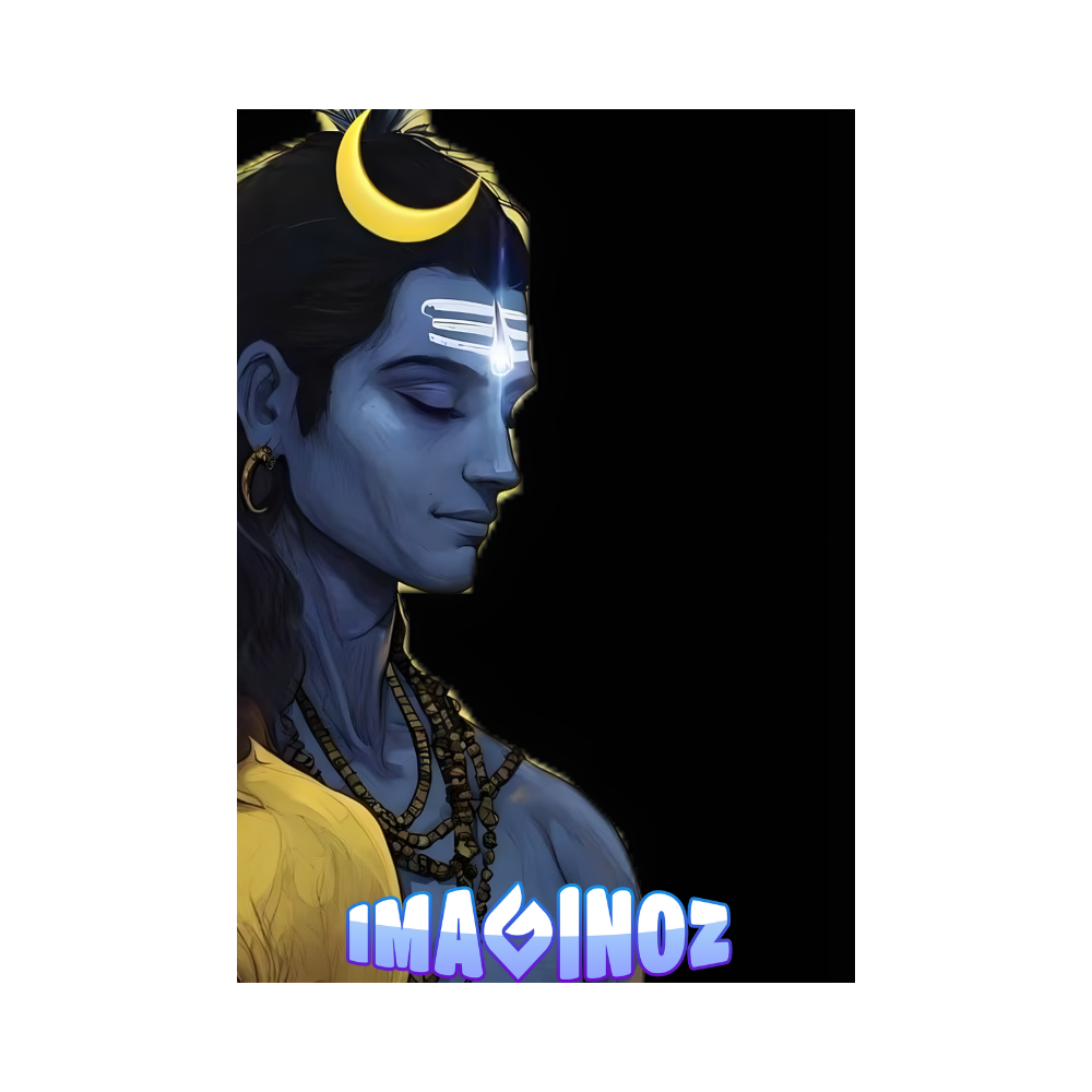 Mahadev Trikal Split Poster – Minimal Spiritual Wall Art (3-Panel Set) image 4