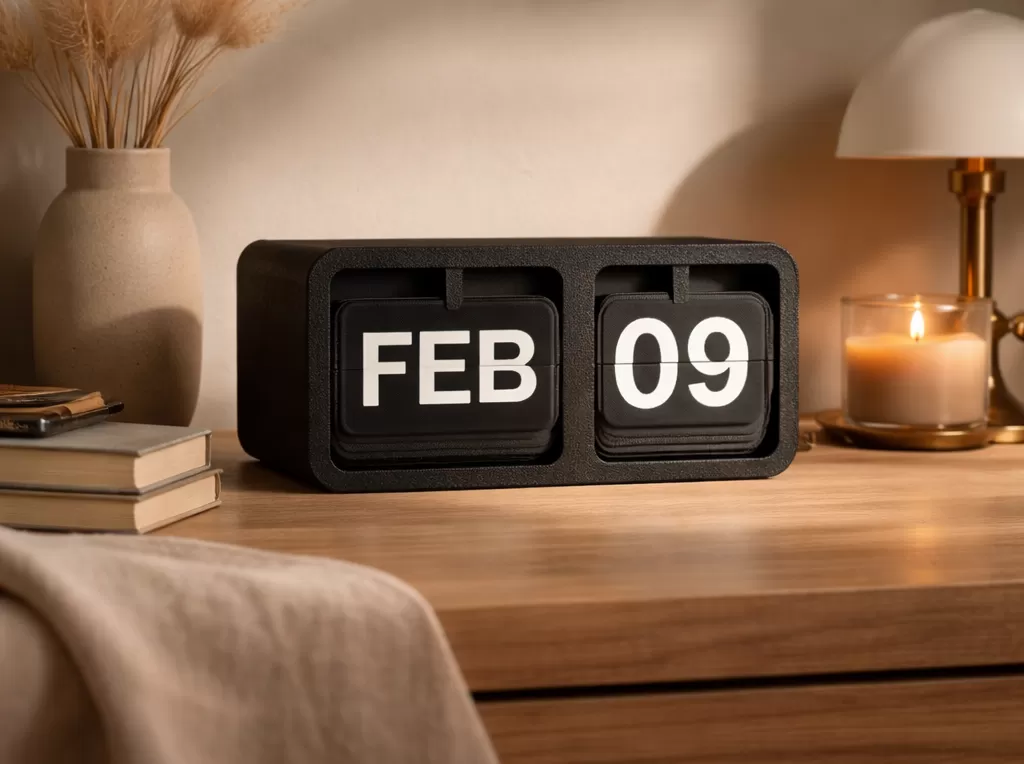 Minimal Flip Desk Calendar (3D Printed)