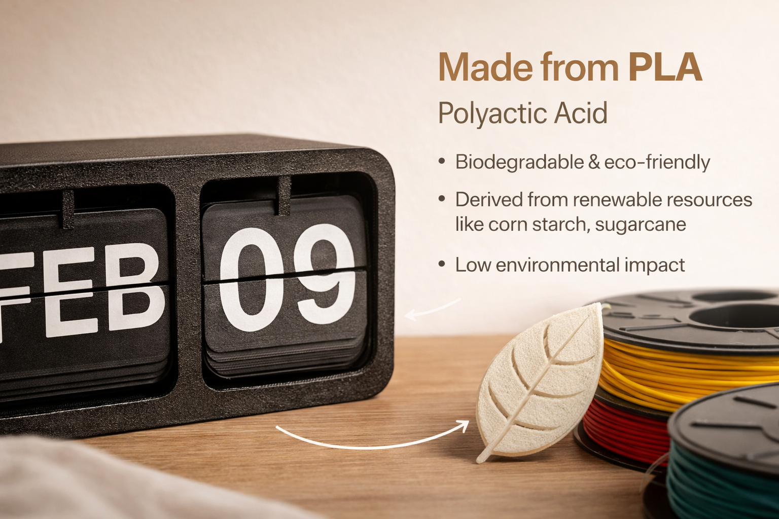 Minimal Flip Desk Calendar (3D Printed) image 2