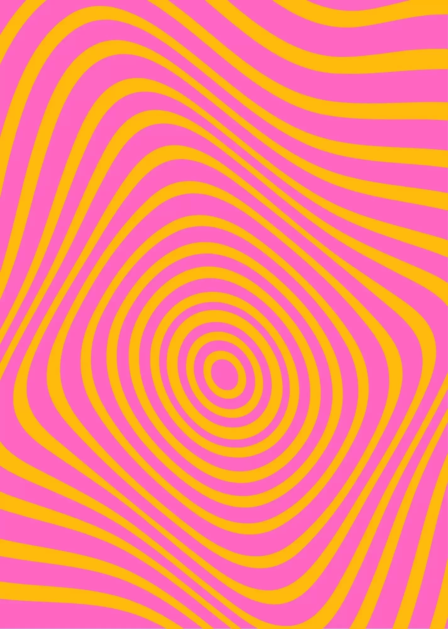 Pink & Yellow Retro Wave Abstract Art Print