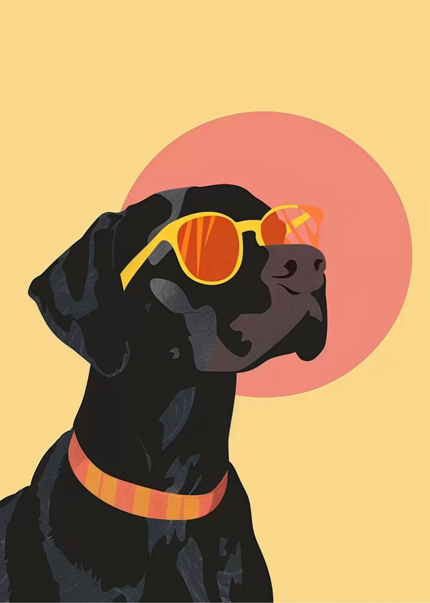 Vintage Newspaper Texture Collage Poster - Cool Dog with Sunglasses – Pop Aesthetic Poster