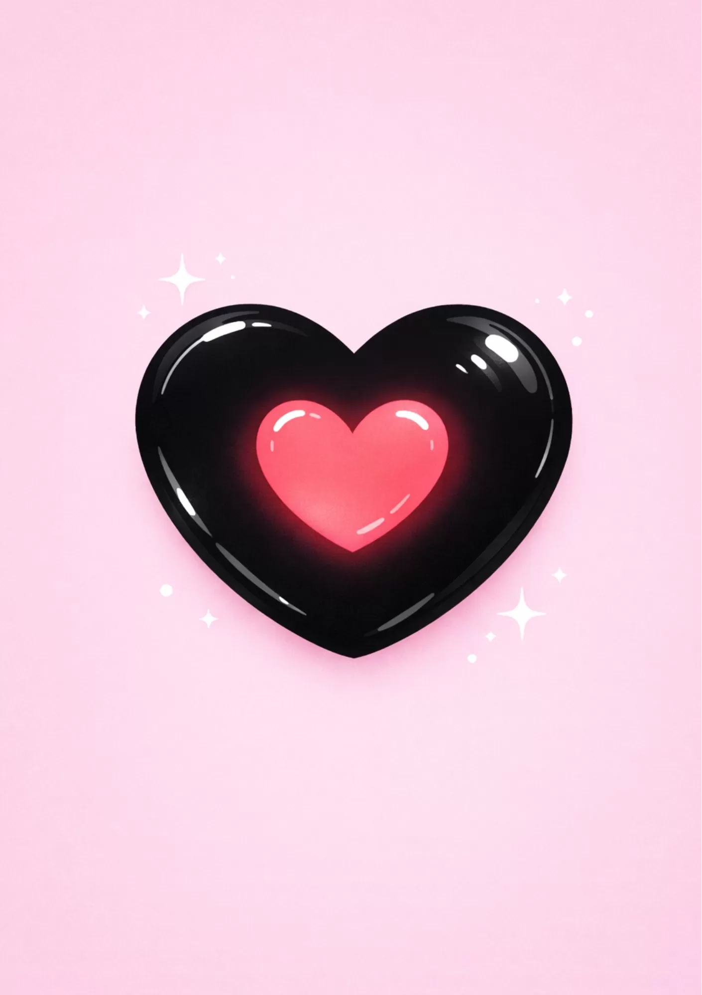 You Can Do It Bold Pink Motivation Quote – A5 Poster - Glossy Black Heart with Pink Glow Aesthetic Art – A5 Poster