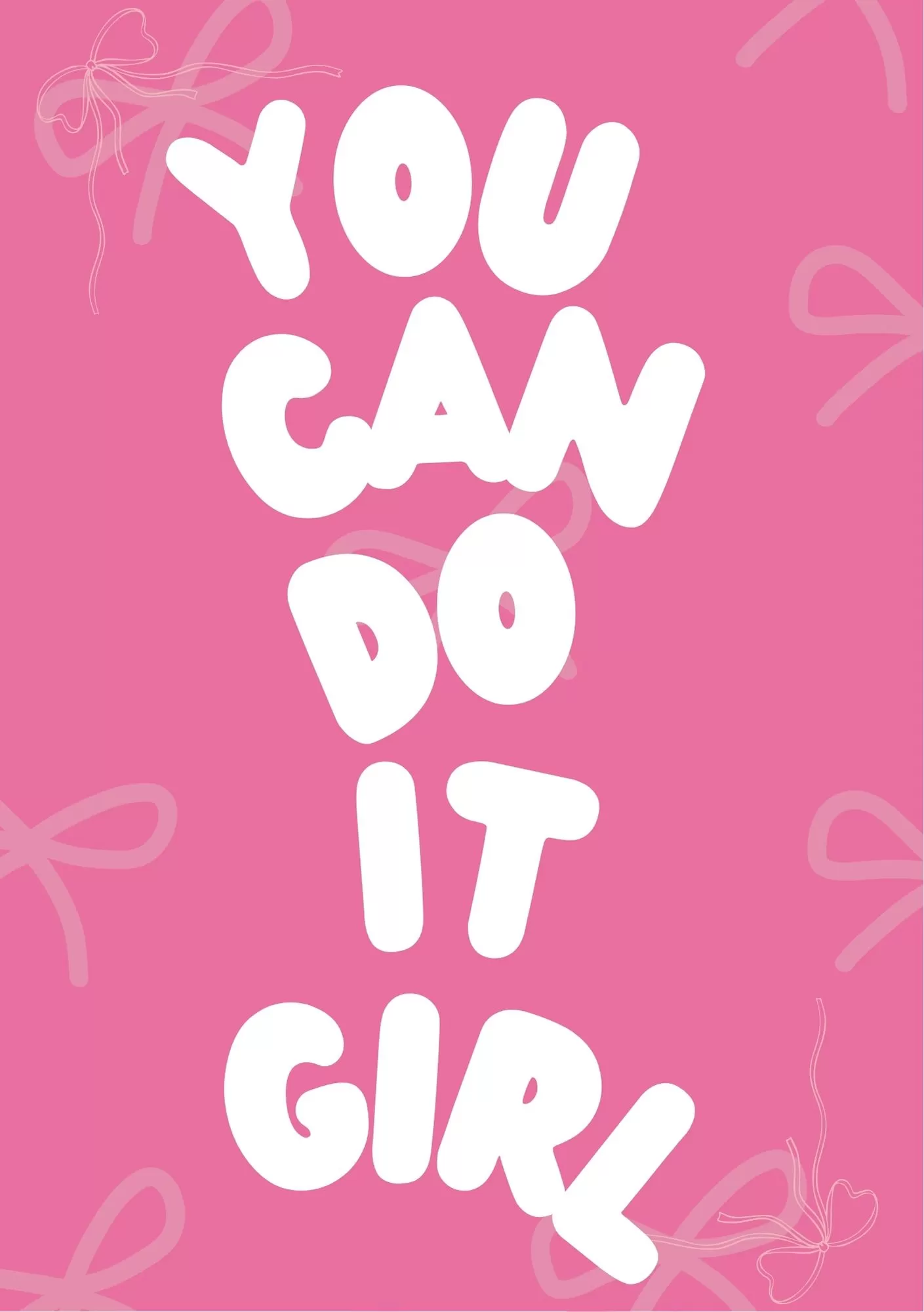 You Can Do It Bold Pink Motivation Quote – A5 Poster image 1