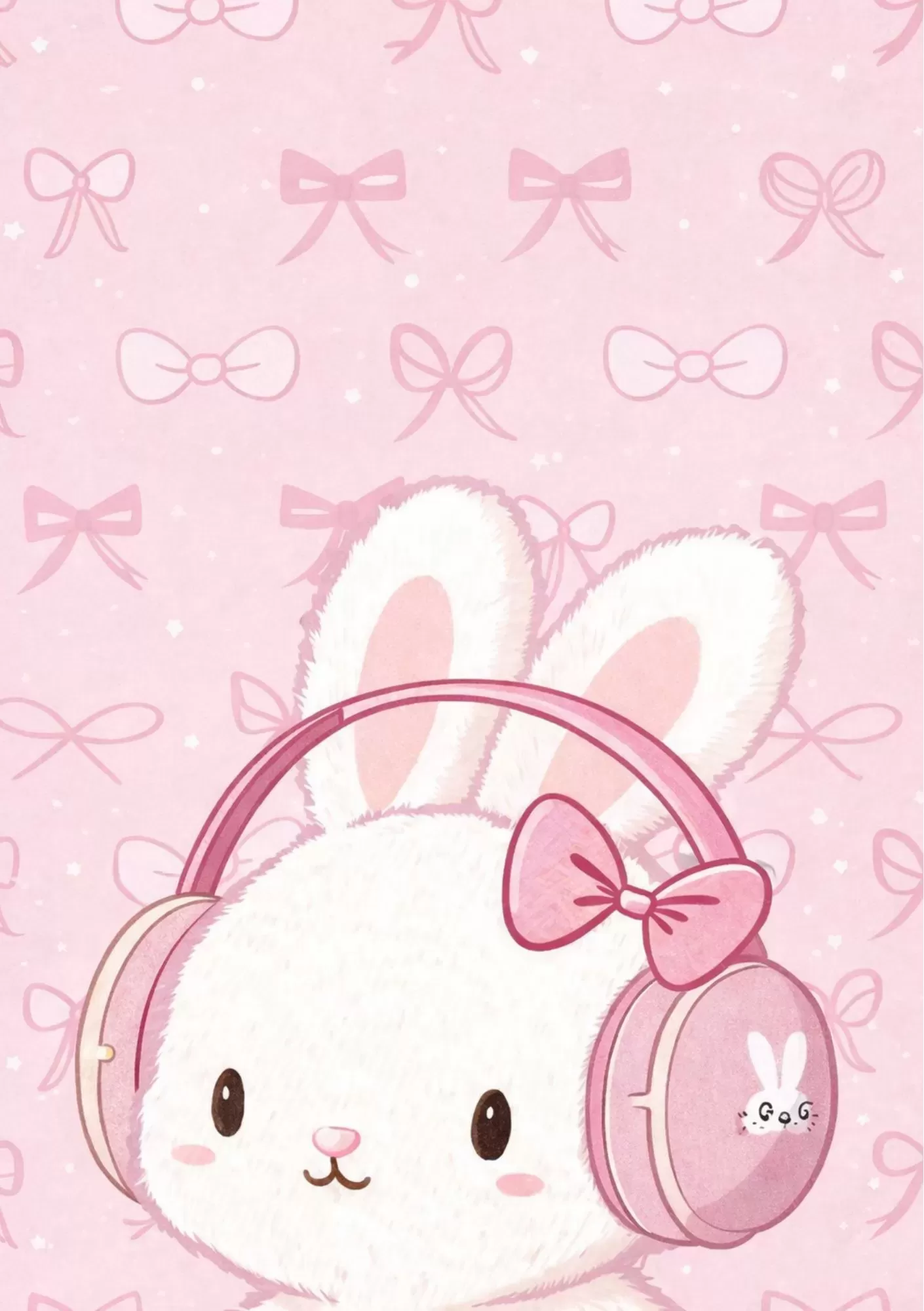 You Can Do It Bold Pink Motivation Quote – A5 Poster - Cute Bunny with Headphones Pink Kawaii Art – A5 Poster