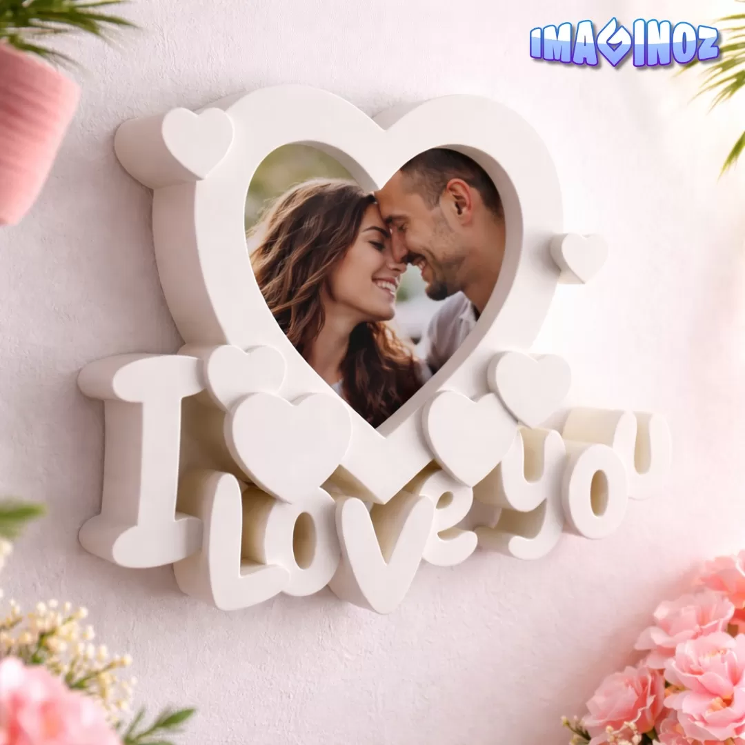 Heart Memory Photo Flower 3D Table Decor