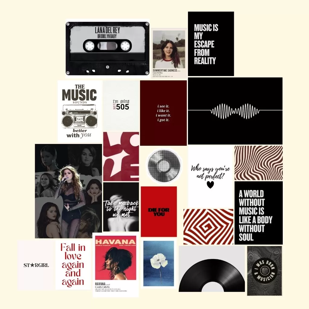 Imaginoz Music Aesthetic Wall Poster Set (A3, A4, A5) – Premium 350 GSM Glossy Paper | Indie & Minimal Room Decor | 22 Posters Pack image 3