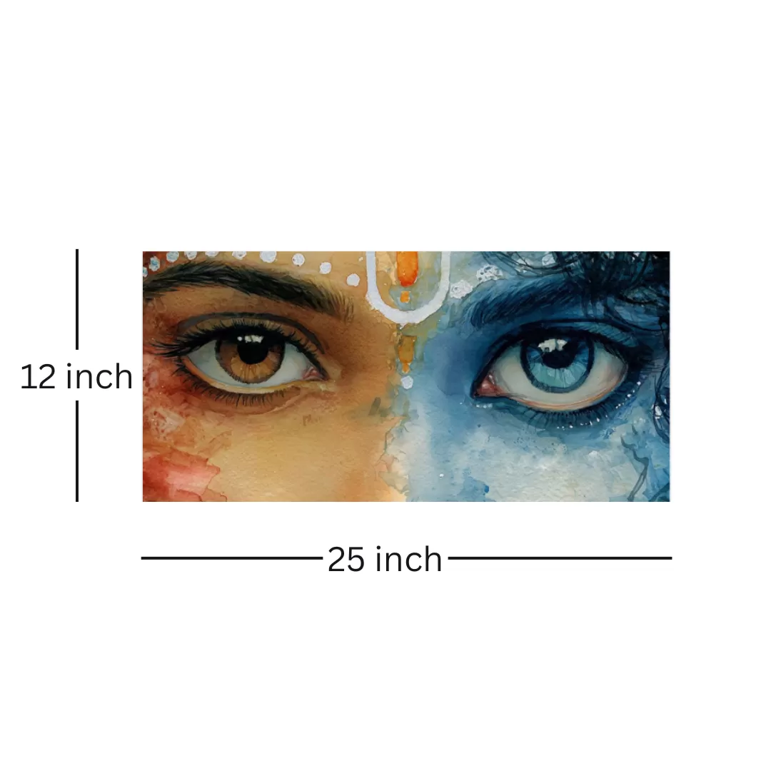 Radha Krishna Dual Essence Art Poster (12×25 Inch) — 350 GSM Laminated | Imaginoz image 3