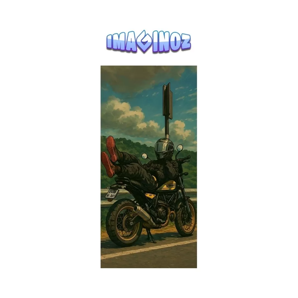 Retro Motorcycle Rider Adventure Poster