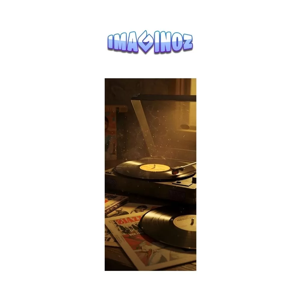 Vintage Vinyl Record Player Music Poster